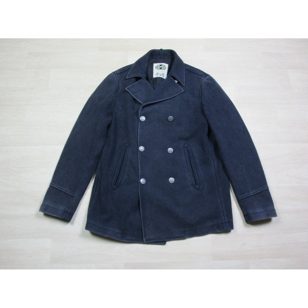 Camplin‎ Vintage Wool Pea Coat Navy Blue Outdoor Supply Size (54) Men's Jacket